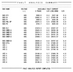 Sample of a Fault Analysis Summary (included in a Short Circuit Study)